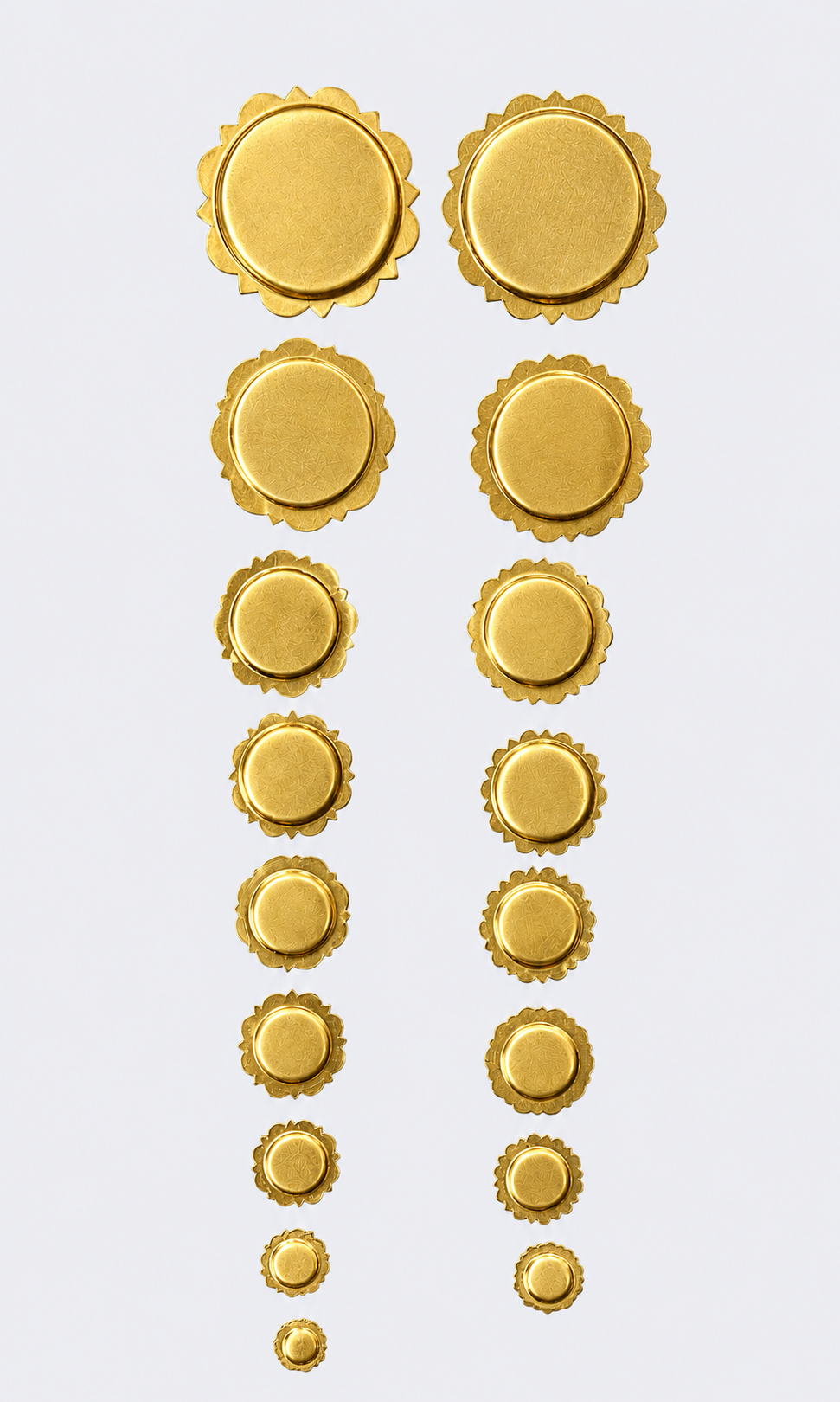 Pico conchos, flat flange domes