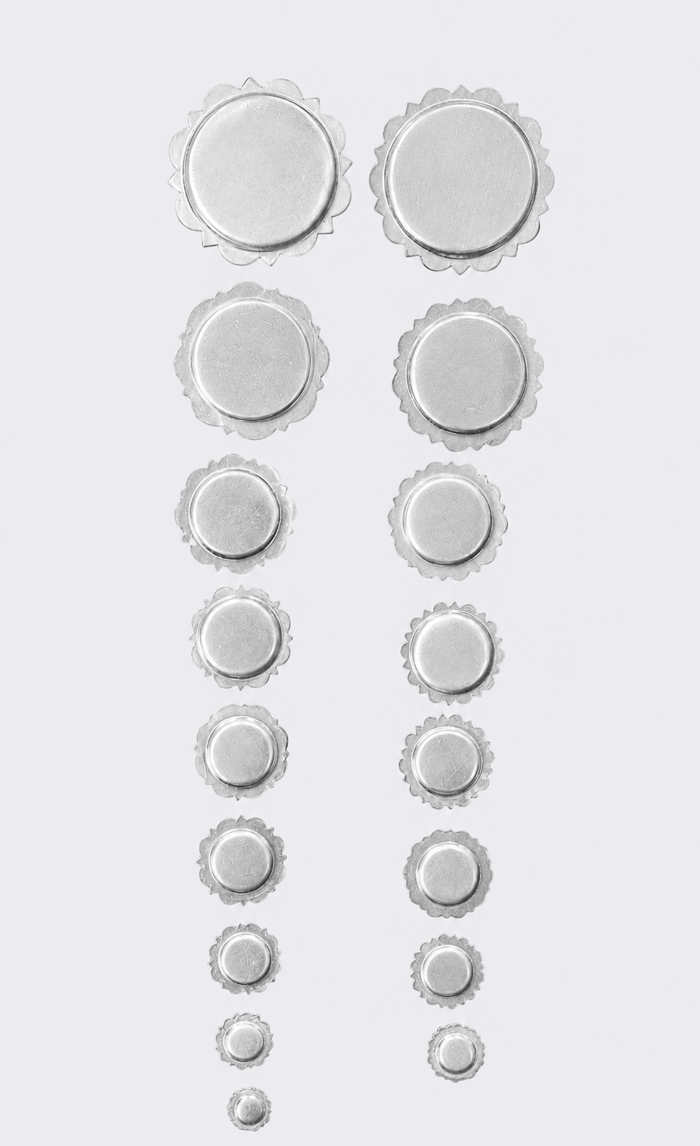 Pico conchos, flat flange domes