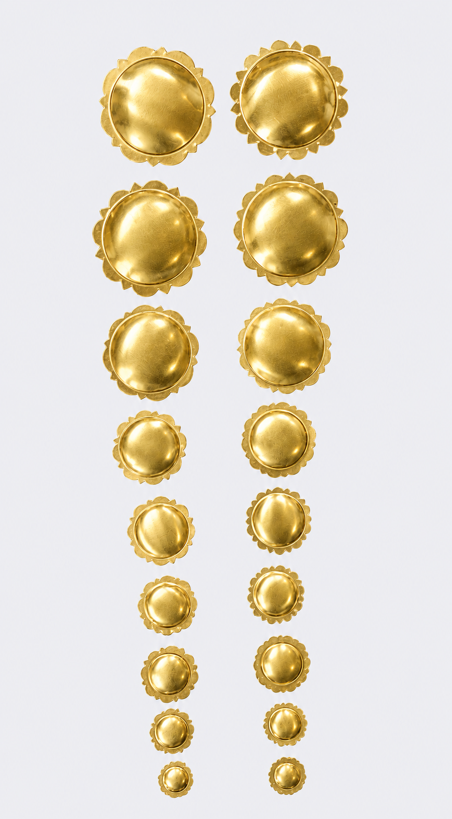 Pico conchos, round flange domes