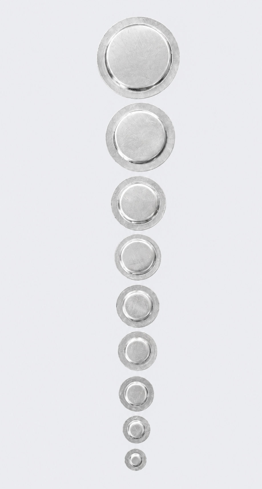 Round conchos, flat flange dome