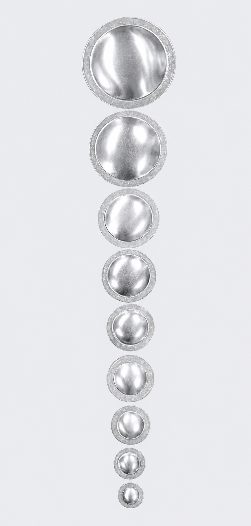 Round conchos, round flange dome