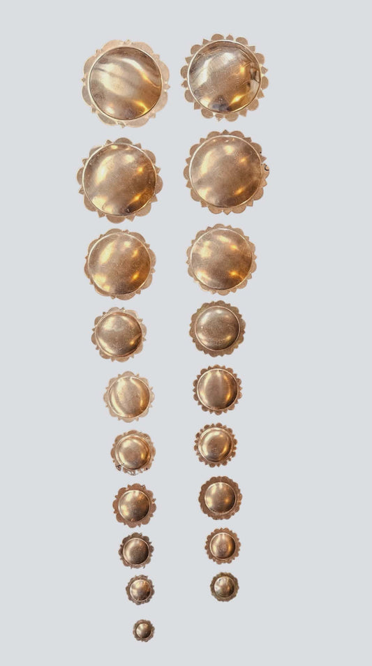 Pico conchos, round flange domes