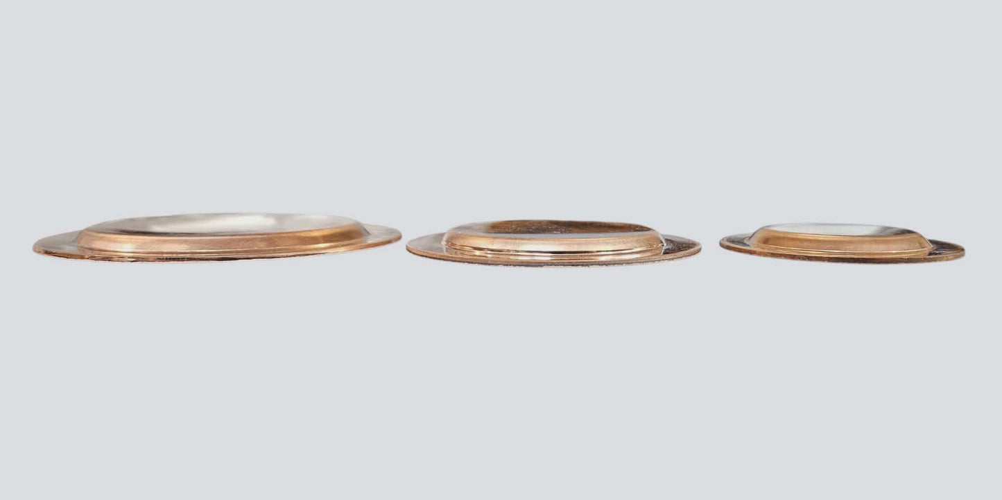 Round conchos, flat flange dome